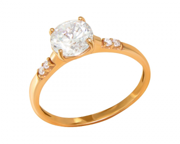 Damenring aus Rotgold 585° mit Zirkonia 