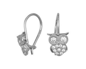 Children silver earrings with zirconia 