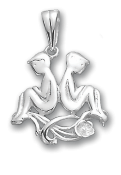 Anhänger Sternzeichen Zwillinge aus 925er Sterling Silber 