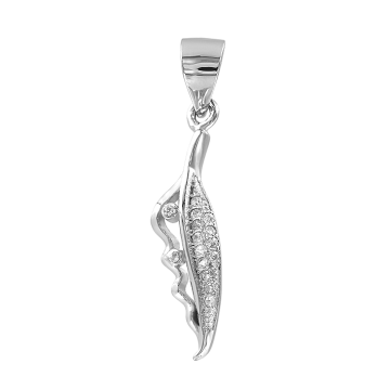 Silver pendant with cubic zirconia 