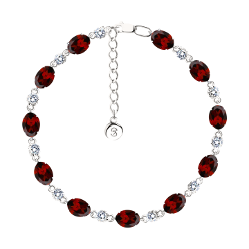 Silver bracelet with garnets zirconia, 