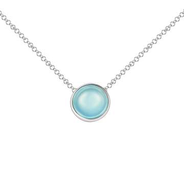 Collier aus 925er Sterling Silber mit Achat aqua 45 cm