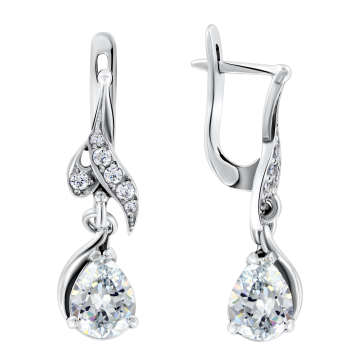 Серебряные серьги 925 пробы. Вставка: Фианиты 