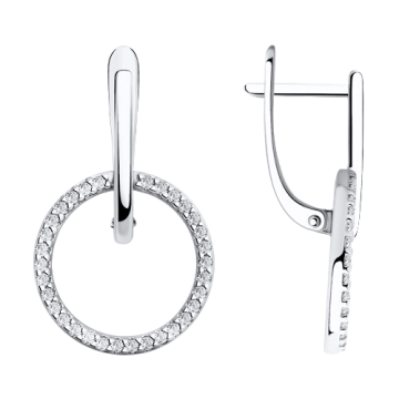 Silver earrings with zirconia 