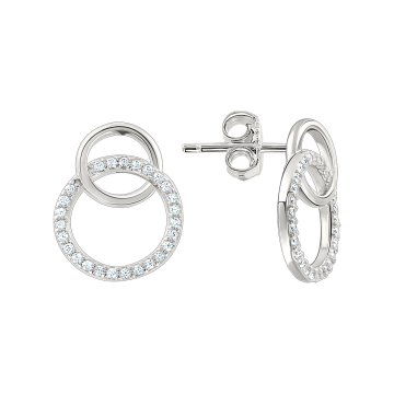 Silver earrings with zirconia 