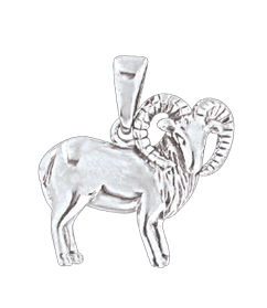 Серебряная подвеска 925 пробы, знак зодиака "Овен" 