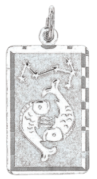 Silver zodiac sign "Pisces" 