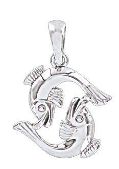 Серебряная подвеска 925 пробы, знак зодиака "Рыбы" 
