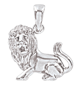 Серебряная подвеска 925 пробы, знак зодиака "Лев" 