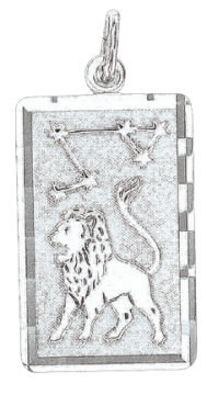Серебряная подвеска 925 пробы, знак зодиака "Лев" 