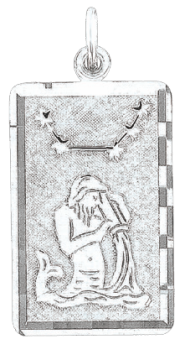 Серебряная подвеска 925 пробы, знак зодиака "Водолей" 