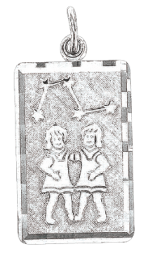 Серебряная подвеска 925 пробы, знак зодиака "Близницы" 