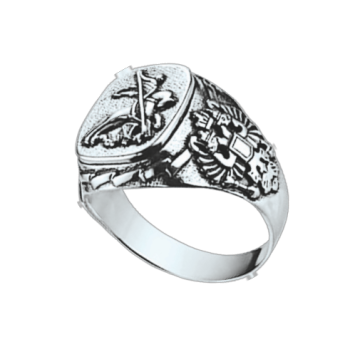 Man´s silver ring with emblem of St. George The Victorious 