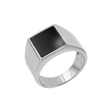 Man´s silver seal ring with onyx 