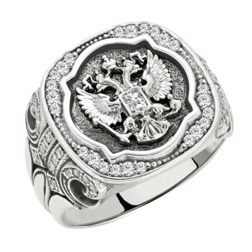 Man´s silver seal ring with zirconia 