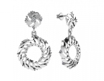 Silver earrings with zirconia 