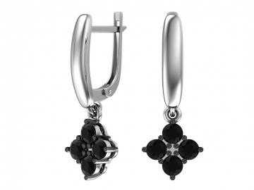 Silver earrings with zirconia 