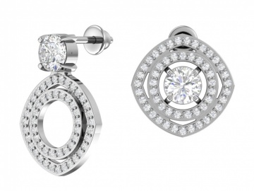 Silver earrings with zirconia 