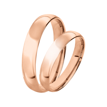 Wedding ring in red gold of 585 assay value 