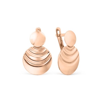 Earrings in red gold of 585 assay value 