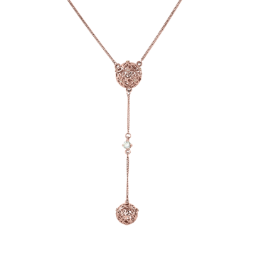 Necklace in red gold of 585 assay value with Swarovski crystals 