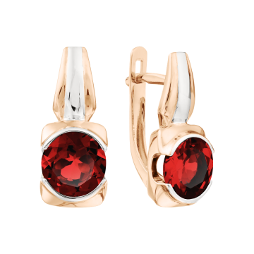 Ohrringe aus Rotgold 585° mit Granat 