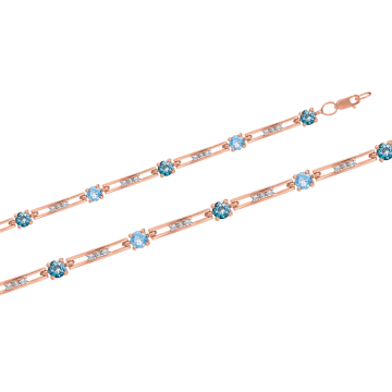 Armband aus Rotgold 585° mit Topas, London Topas, Zirkonia 18 cm
