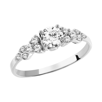 Женское кольцо из белого золота 585 с фианитами Swarovski 