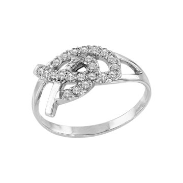 Женское кольцо из белого золота 585 с фианитами 