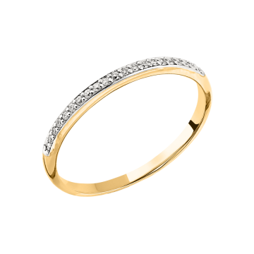 Lady´s ring in white yellow gold of 585 assay value with diamonds 