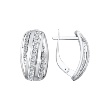 Weißgold 585° Ohrringe mit Zirkonia 