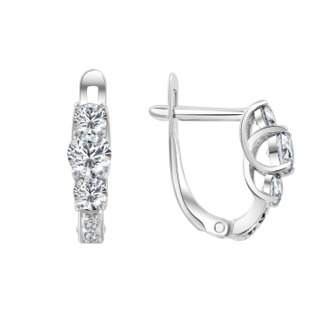 Weißgold 585° Ohrringe mit Zirkonia Swarovski 