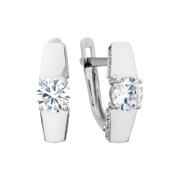 Weißgold 585° Ohrringe mit Zirkonia 