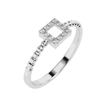 Weißgold 585° Damenring mit Brillanten 