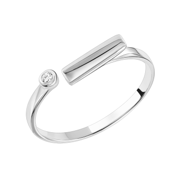 Weiß Gold 585° Damenring mit Brillant 