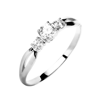 Weißgold 585° Damenring mit Zirkonia 