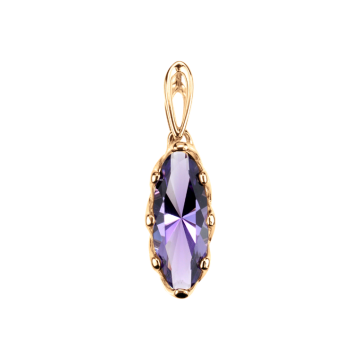 Pendant in red gold of 585 assay value with amethyst 
