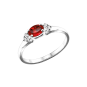 Damen-ring aus 925er Silber mit Zirkonia und Rubin HTS 