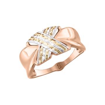 Lady´s ring in red and withe gold of 585 assay value 