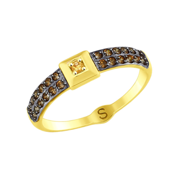 Gelb gold 585 Damenring mit Zirkonia 