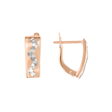 Earrings in red gold of 585 assay value 