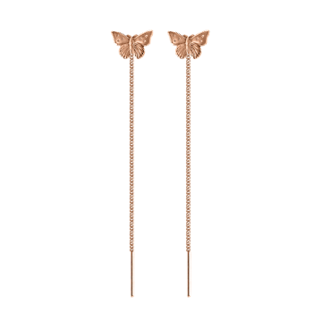Earrings in red gold of 585 assay value 