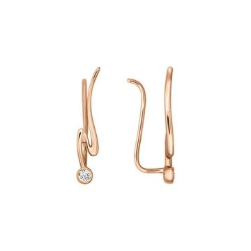 Earrings in red gold with cubic zirconia 