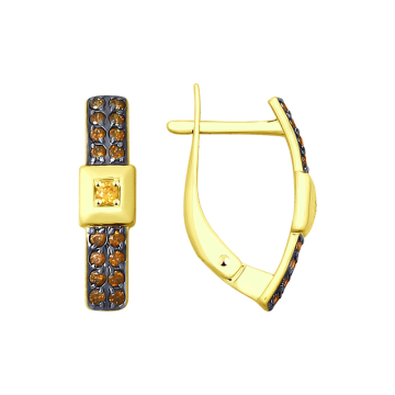 Gelb gold 585° (14K) Ohrringe mit Zirkonia 