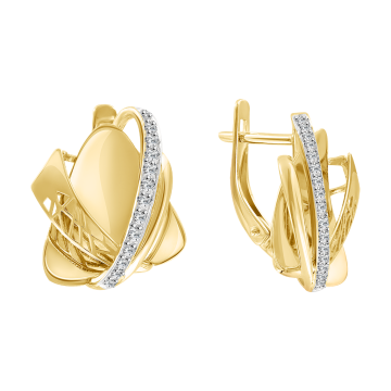 Gelb gold 585° (14K) Ohrringe mit Zirkonia 