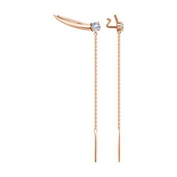 Ohrhänger aus Rotgold 585° mit Zirkonia 