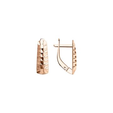 Earrings in red gold of 585 assay value 