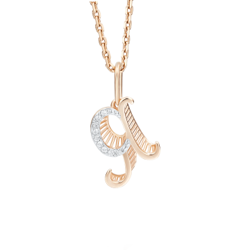 Pendants in red gold of 585 assay value with zirconia 