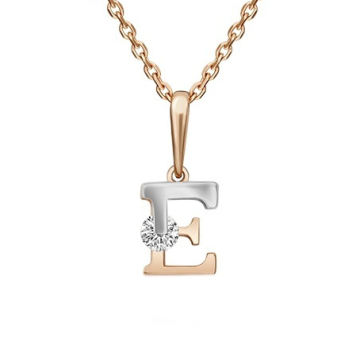 Pendants in Red Gold 585 - Zirconia 