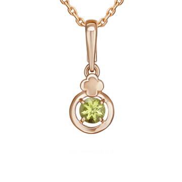 Anhänger aus Rotgold 585° mit Chrysolith 